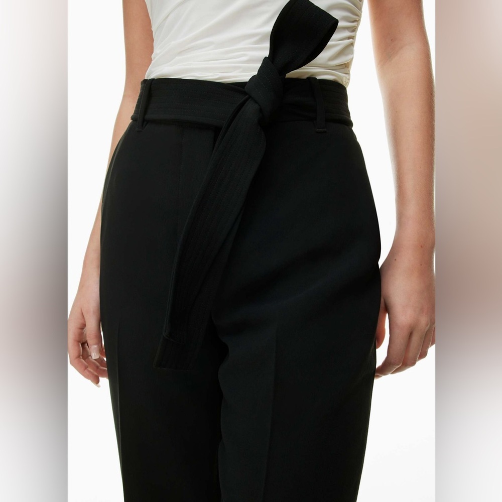 Wilfred Black Tie Front Cropped Trouser Crepe Pants Size 6 - Picture 4 of 15